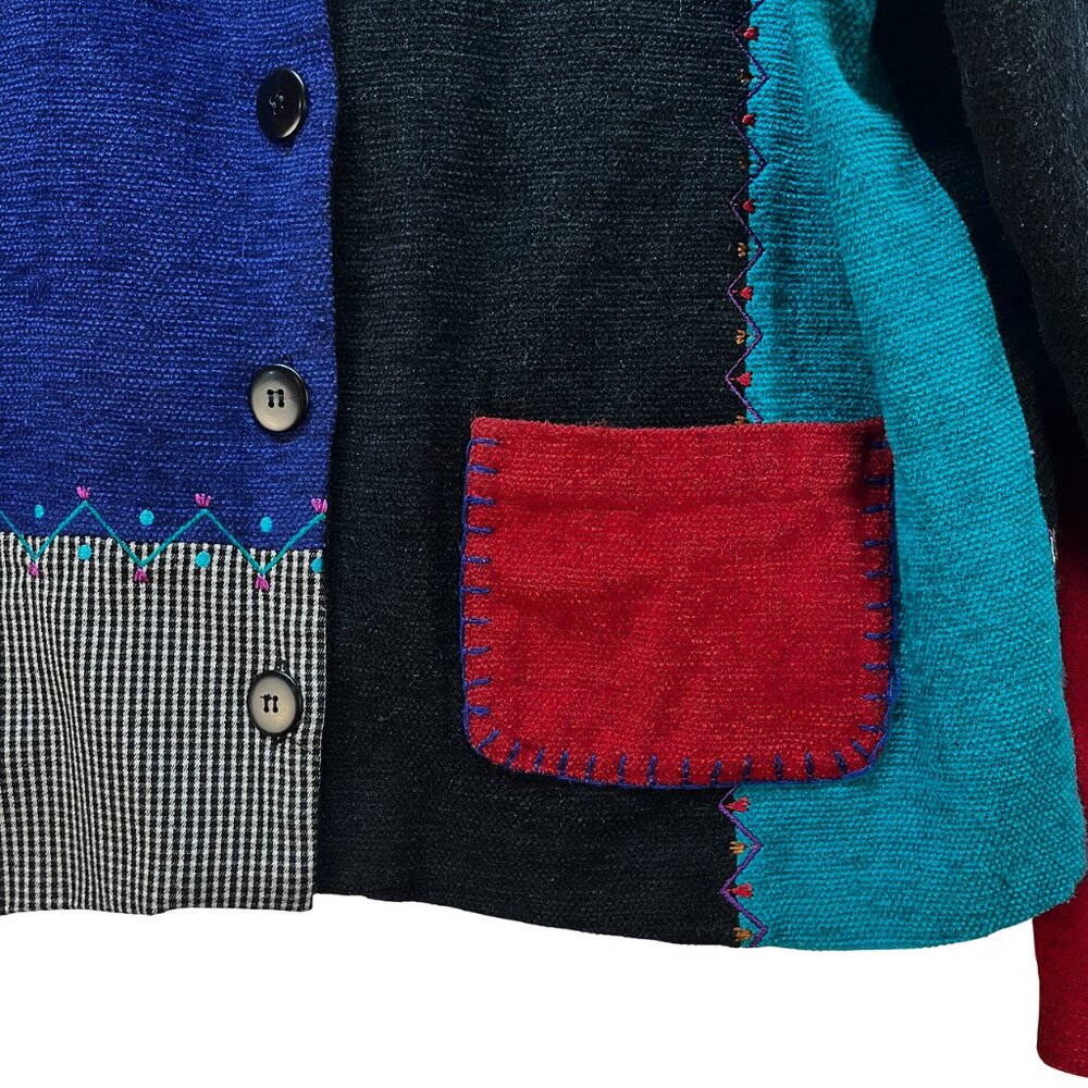 Koret Embroidered Patchwork Gingham Button Front … - image 3